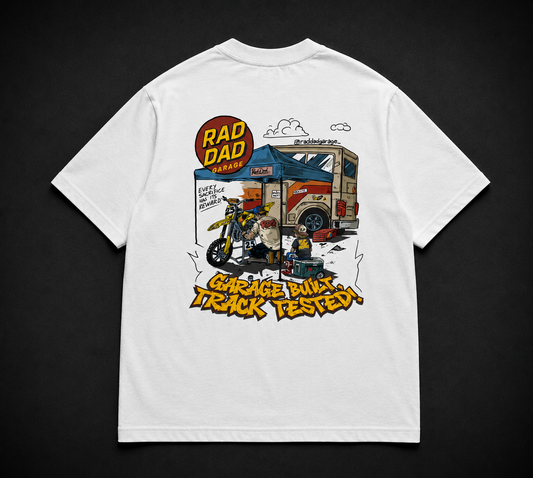 Kidz "Garage Built, Track Tested" White Oversized Tee