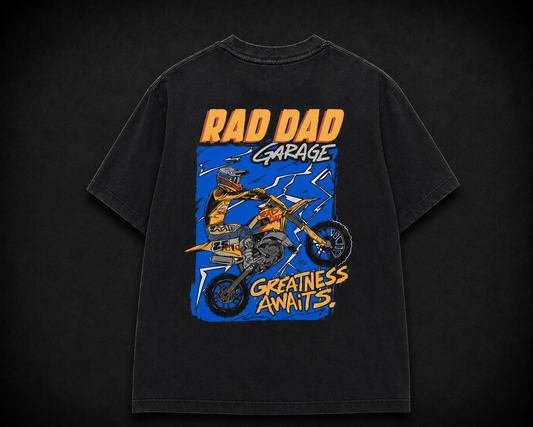 Kids' "Greatness Awaits" Black Oversized Tee