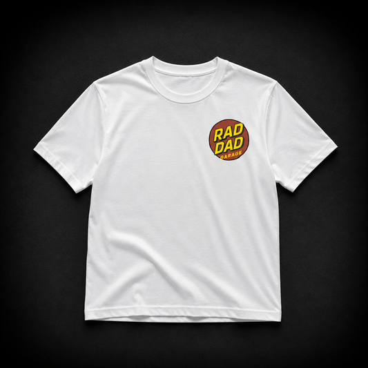 Women's "Garage Built, Track Tested"  White Boxy Tee