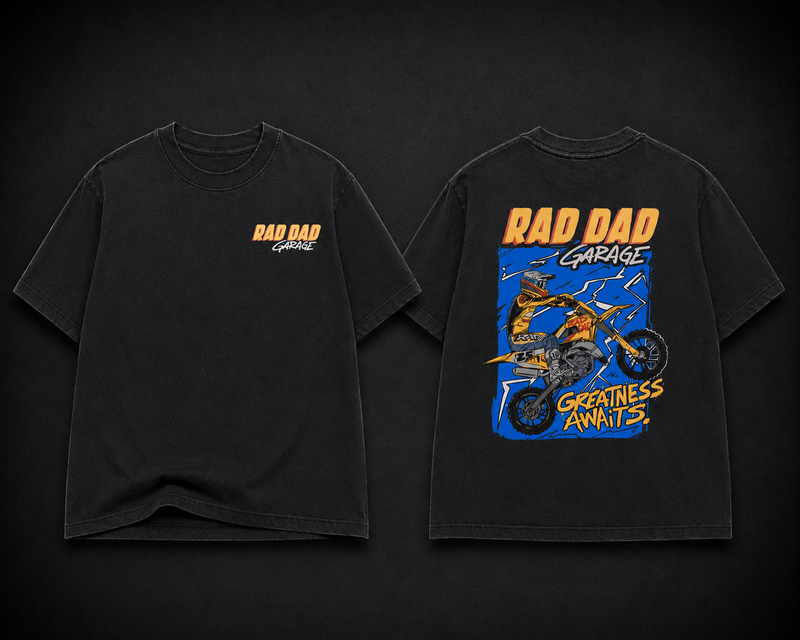 Kids' "Greatness Awaits" Black Oversized Tee